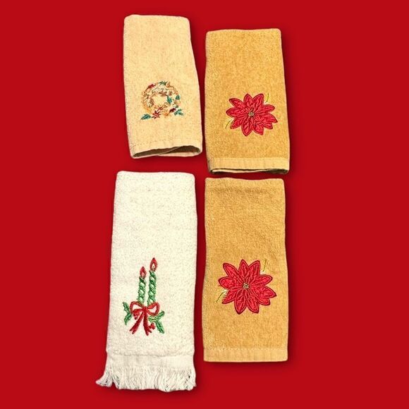 Six vintage Holiday theme guest towels - Christmas and Valentines, - Picture 1 of 15